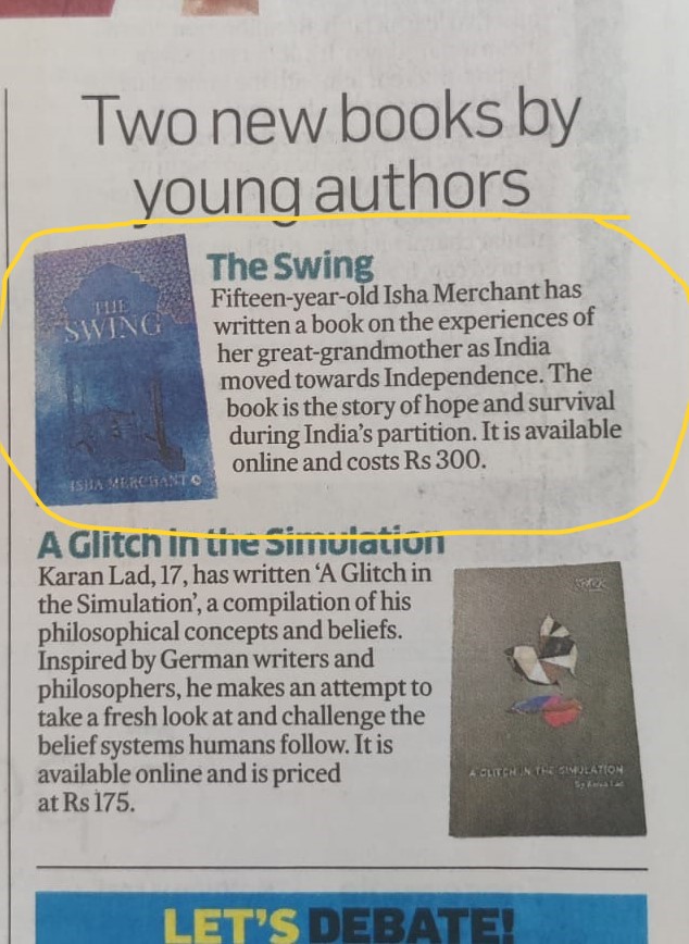 The Swing - featured in Deccan Herald